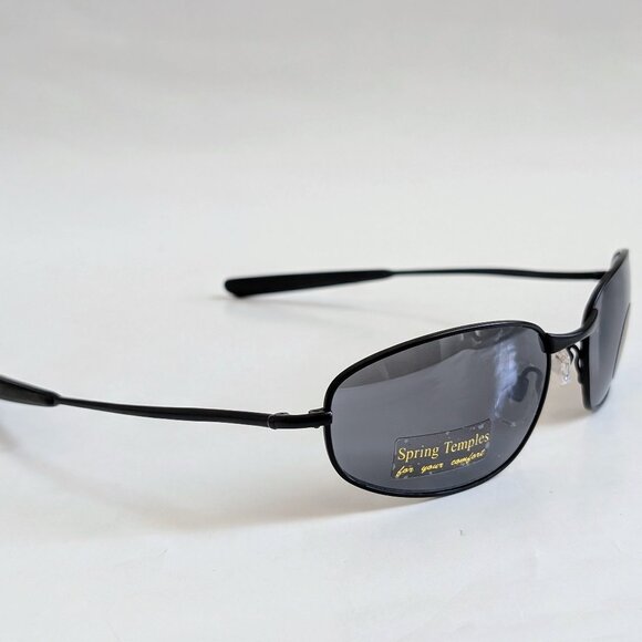 NWT Vintage 90's Rectangle Metal Sport Sunglasses (M. Black) - Picture 2 of 5